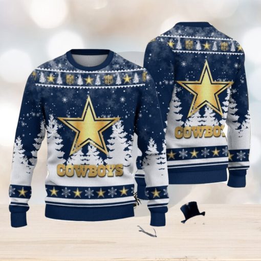 Dallas Cowboys Logo Wearing Santa Hat Christmas Gift Ugly Christmas Sweater Christmas Gift Ideas