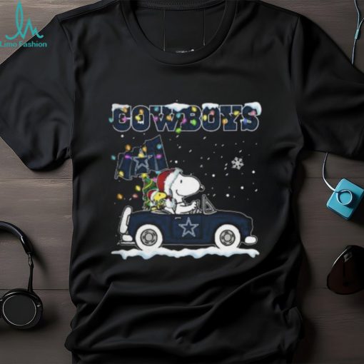 Dallas Cowboys Peanuts Snoopy Car Cartoon Sports Christmas Unisex T Shirt