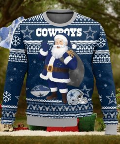 Dallas Cowboys Santa Funny All Over Printed Ugly Christmas Sweater 2023 Christmas Gift Ideas Holiday Gift