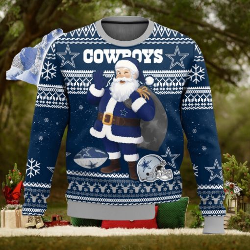 Dallas Cowboys Santa Funny All Over Printed Ugly Christmas Sweater 2023 Christmas Gift Ideas Holiday Gift