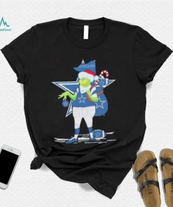 Dallas Cowboys Santa Grinch with gift bag Christmas shirt
