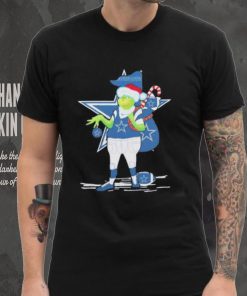 Dallas Cowboys Santa Grinch with gift bag Christmas shirt