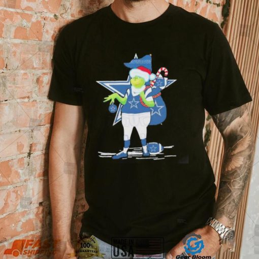 Dallas Cowboys Santa Grinch with gift bag Christmas shirt