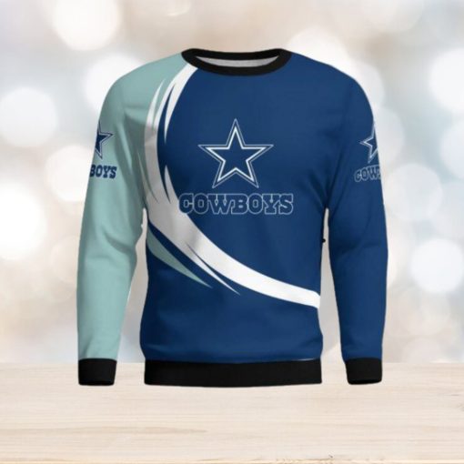 Dallas Cowboys Simple Vintage 3D Sweater Christmas Gift For Fans