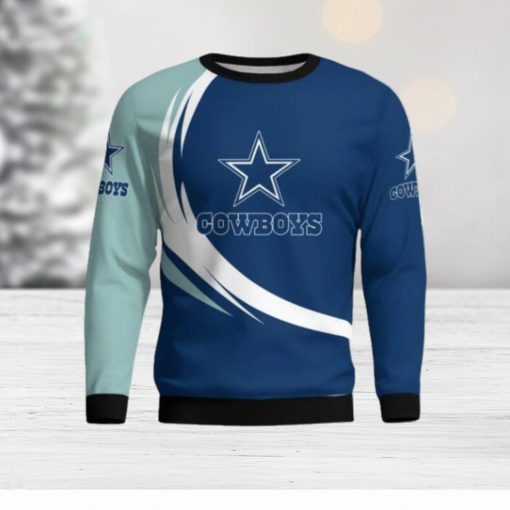 Dallas Cowboys Simple Vintage 3D Sweater Christmas Gift For Fans