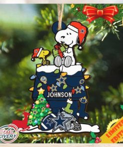 Dallas Cowboys Snoopy NFL Christmas Ornament Personalized Your Name