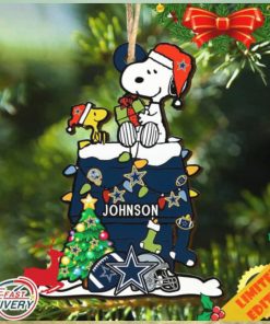 Dallas Cowboys Snoopy NFL Christmas Ornament Personalized Your Name