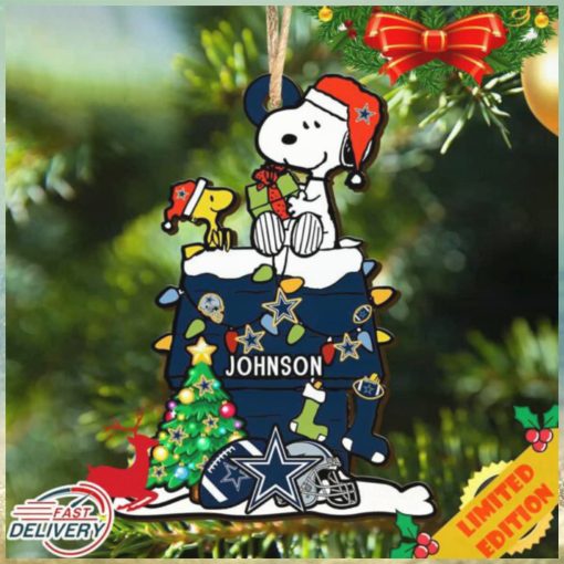 Dallas Cowboys Snoopy NFL Christmas Ornament Personalized Your Name