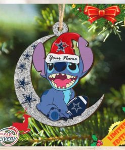 Dallas Cowboys Stitch Ornament NFL Christmas And Stitch With Moon Ornament