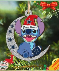 Dallas Cowboys Stitch Ornament NFL Christmas And Stitch With Moon Ornament