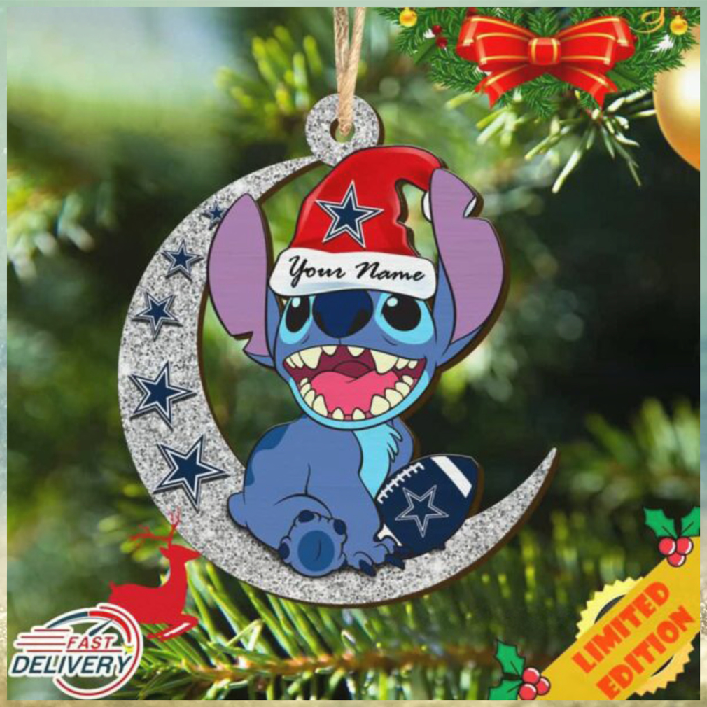 Dallas Cowboys Stitch Ornament NFL Christmas And Stitch With Moon Ornament Dallas Cowboys Stitch Ornament NFL Christmas And Stitch With Moon Ornament
