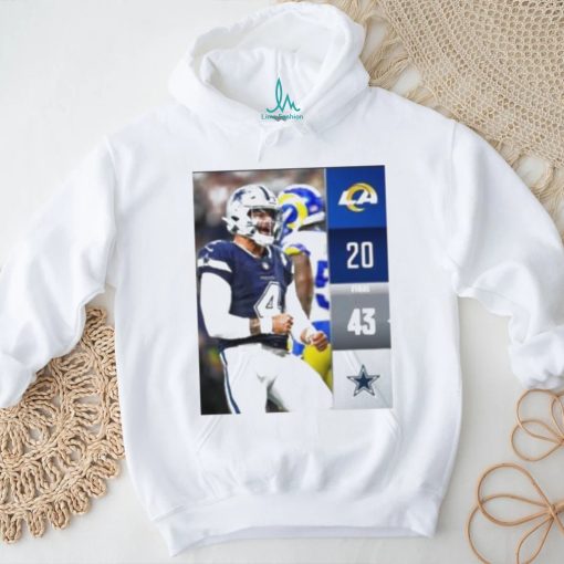 Dallas Cowboys Wins 43 20 Los Angeles Rams 2023 Nfl Gameday Final Score poster shirt