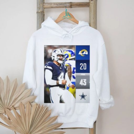 Dallas Cowboys Wins 43 20 Los Angeles Rams 2023 Nfl Gameday Final Score poster shirt
