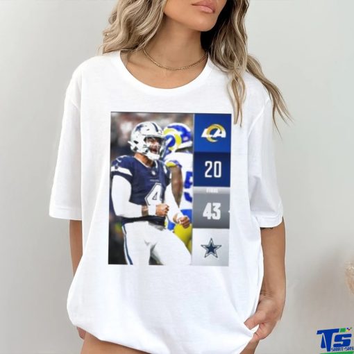 Dallas Cowboys Wins 43 20 Los Angeles Rams 2023 Nfl Gameday Final Score poster shirt