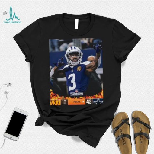 Dallas Cowboys Wins 45 10 Commanders 2023 NFL Thanksgivings Final Score Shirt