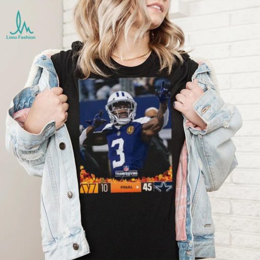 Dallas Cowboys Wins 45 10 Commanders 2023 NFL Thanksgivings Final Score Shirt