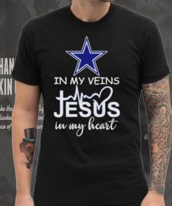 Dallas Cowboys in my veins Jesus in my heart shirt, hoodie, sweater, long sleeve and tank top Dallas Cowboys in my veins Jesus in my heart shirt