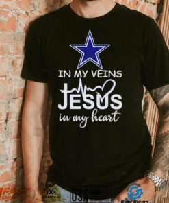 Dallas Cowboys in my veins Jesus in my heart shirt, hoodie, sweater, long sleeve and tank top Dallas Cowboys in my veins Jesus in my heart shirt