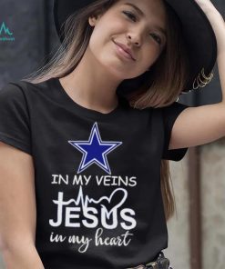 Dallas Cowboys in my veins Jesus in my heart shirt, hoodie, sweater, long sleeve and tank top Dallas Cowboys in my veins Jesus in my heart shirt