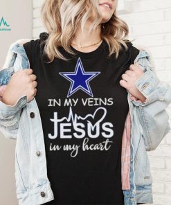 Dallas Cowboys in my veins Jesus in my heart shirt, hoodie, sweater, long sleeve and tank top Dallas Cowboys in my veins Jesus in my heart shirt