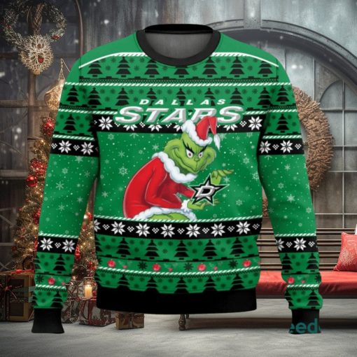 Dallas Stars Grinch AOP Ugly Christmas Sweater Christmas Gift For Men And Women