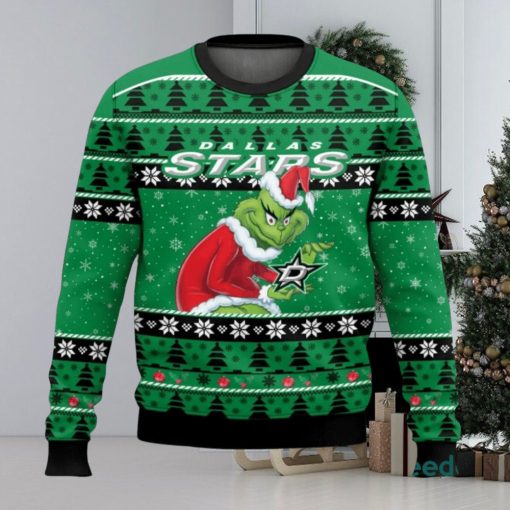 Dallas Stars Grinch AOP Ugly Christmas Sweater Christmas Gift For Men And Women