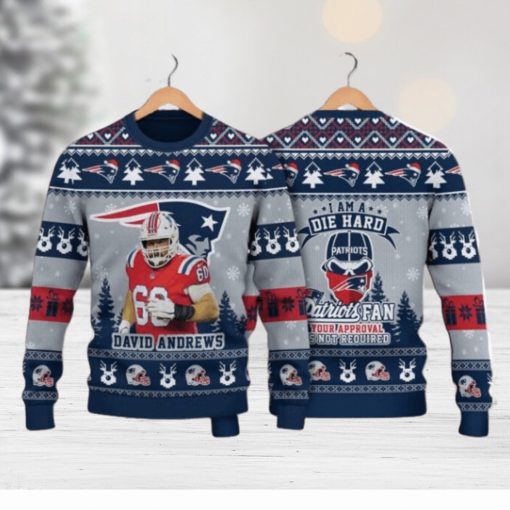 David Andrews New England Patriots I Am A Die Hard Patriots Fan NFL Christmas Ugly Sweater