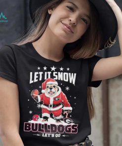 Dawg Mascot Let It Snow Georgia Bulldogs Let’s Go Christmas Shirt