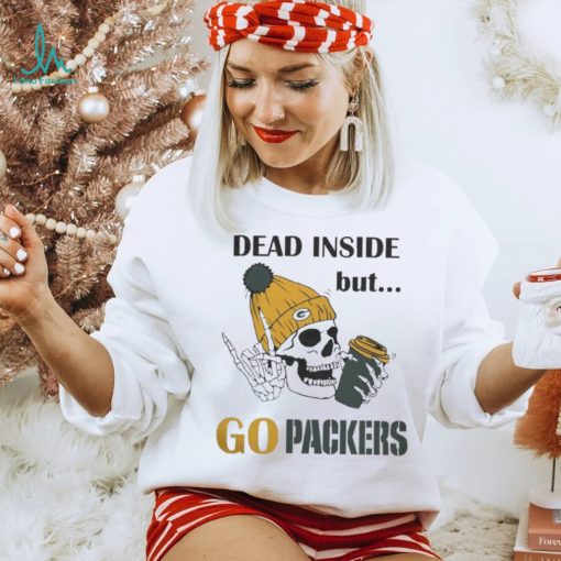 Dead Inside But go Packers Green Bay Packers Skeleton Logo shirt