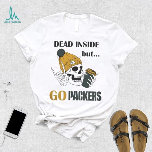 Dead Inside But go Packers Green Bay Packers Skeleton Logo shirt