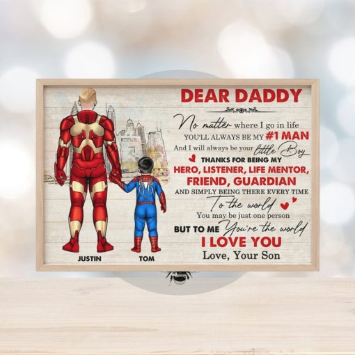 Dear Daddy, Mommy, To Me You Are The World   Personalized Canvas Print