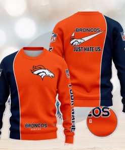 Denver Broncos NFL Just Hate Us Personalized For Fans Sweater New