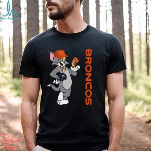 Denver Broncos T Shirt Print Tom And Jerry Nfl Tom And Jerry Tshirt For Fans