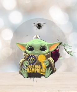 Denver Nuggets NBA Finals Champions 2023 Logo Tree Decorations Baby Yoda Hug Star Wars Ornament