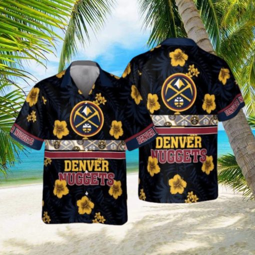 Denver Nuggets National Basketball Association 2023 Hibiscus Logo AOP Hawaiian Shirt