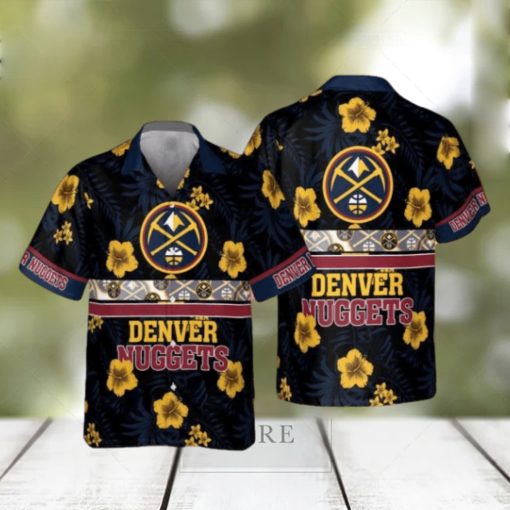 Denver Nuggets National Basketball Association 2023 Hibiscus Logo AOP Hawaiian Shirt