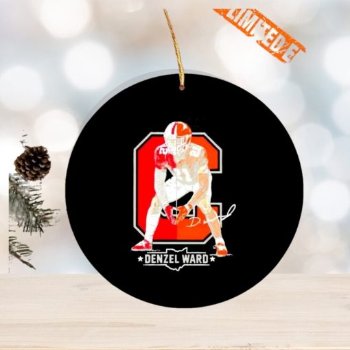 Denzel Ward Cleveland Browns football signature Ornament