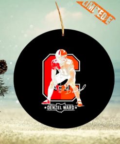 Denzel Ward Cleveland Browns football signature Ornament