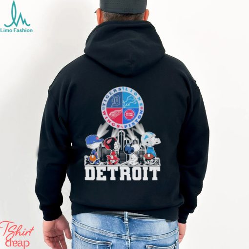 Design Detroit city sonny and friends tigers and lions wins and piston logo shirt