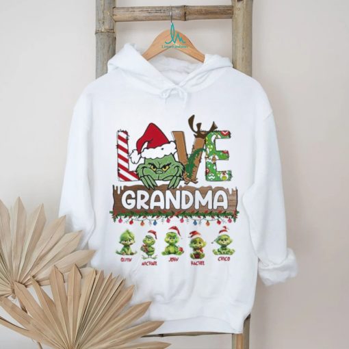 Design Grinch hat santa love Grandma baby Grinch’s merry christmas shirt