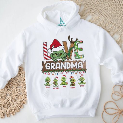 Design Grinch hat santa love Grandma baby Grinch’s merry christmas shirt