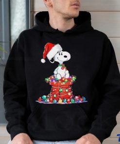 Design Snoopy Hat Santa Chimney Light Christmas Shirt