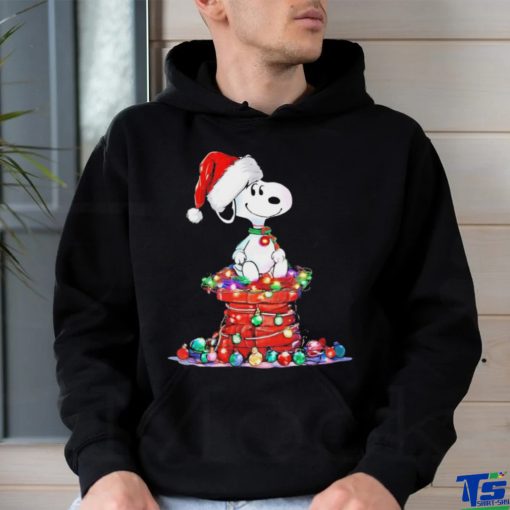 Design Snoopy Hat Santa Chimney Light Christmas Shirt