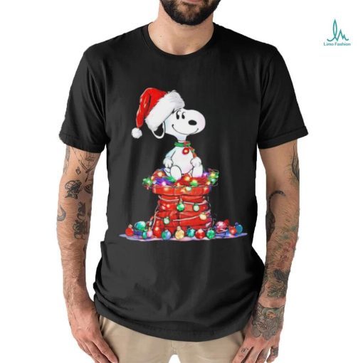 Design Snoopy Hat Santa Chimney Light Christmas Shirt