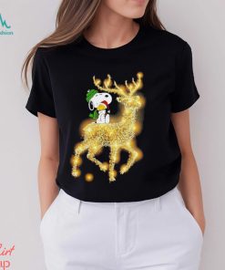 Design Snoopy and Woodstock santa reindeer riding merry christmas shirt