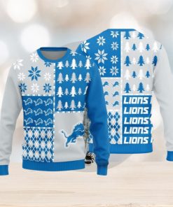 Detroit Lions Christmas Pine Trees Pattern New Style Knitted Sweater