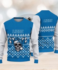 Detroit Lions Christmas Skull Halloween Ugly Christmas Sweaters