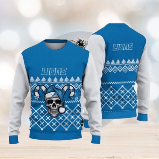 Detroit Lions Christmas Skull Halloween Ugly Christmas Sweaters