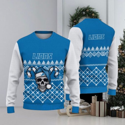 Detroit Lions Christmas Skull Halloween Ugly Christmas Sweaters