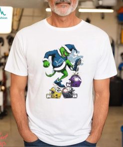 Detroit Lions Grinch tread on sport teams helmet Christmas Shirt